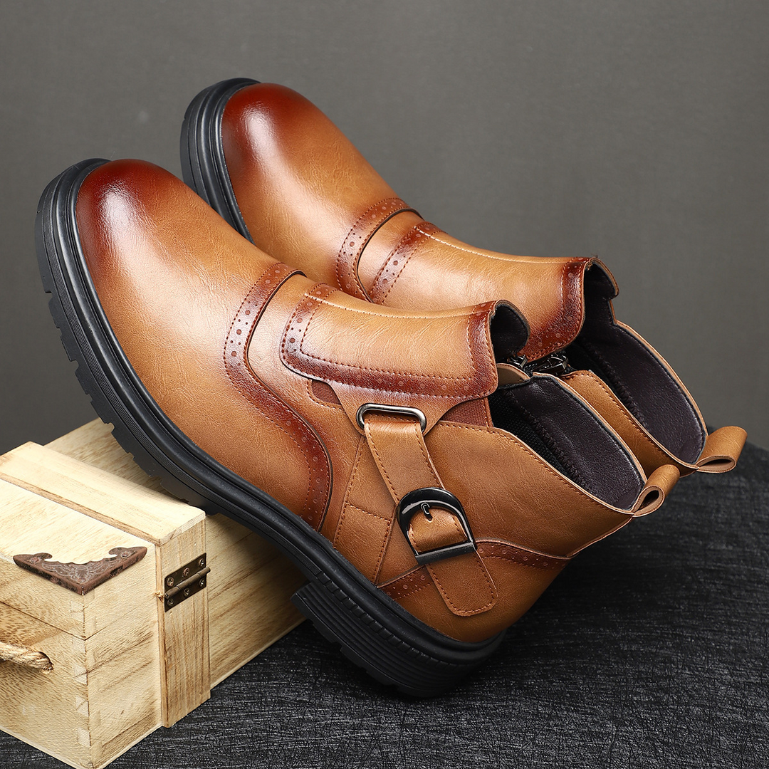 Preston men's brogue boots, combining elegant design with durable comfort for modern footwear.