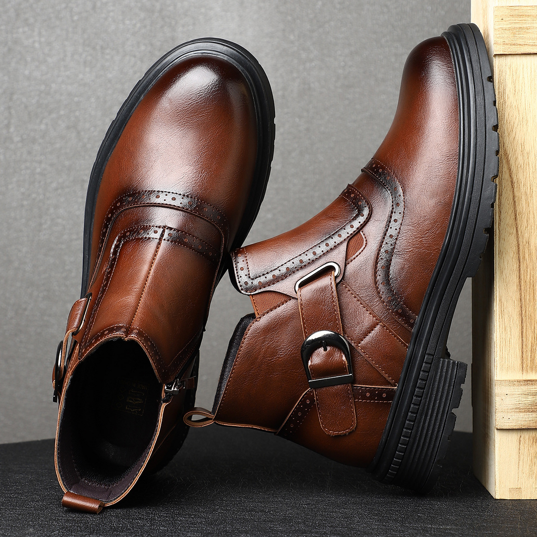 Elevate your look with men's Preston brogue boots, sophisticated footwear for contemporary fashion.
