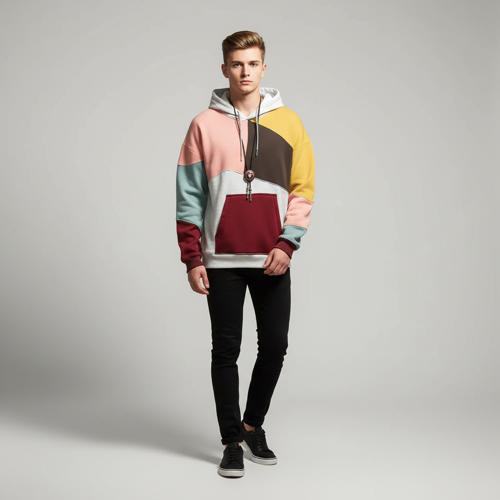 Henry men's apparel: printed hooded sweatshirt for autumn and winter, blending comfort and style