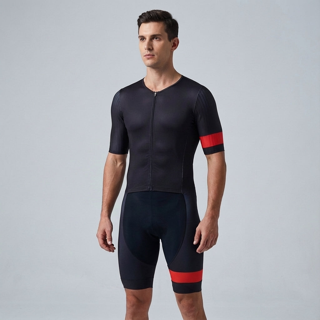 Men's Pro Cycling Jersey and Padded Shorts Set, engineered for comfort and speed on the bike.