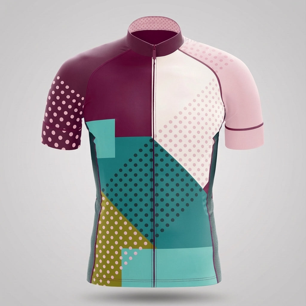 Breathable men's summer cycling jersey, Gordon model, with mesh panels and aero fit design