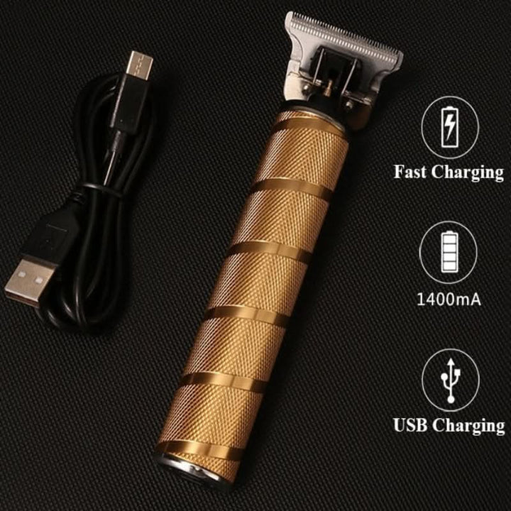 Cordless men's professional 3-in-1 hair trimmer & shaver with precision blades. Rechargeable for travel.
