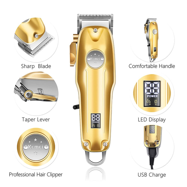Versatile men's 3-in-1 hair, beard, and body groomer. Cordless precision trimmer and shaver for home use.
