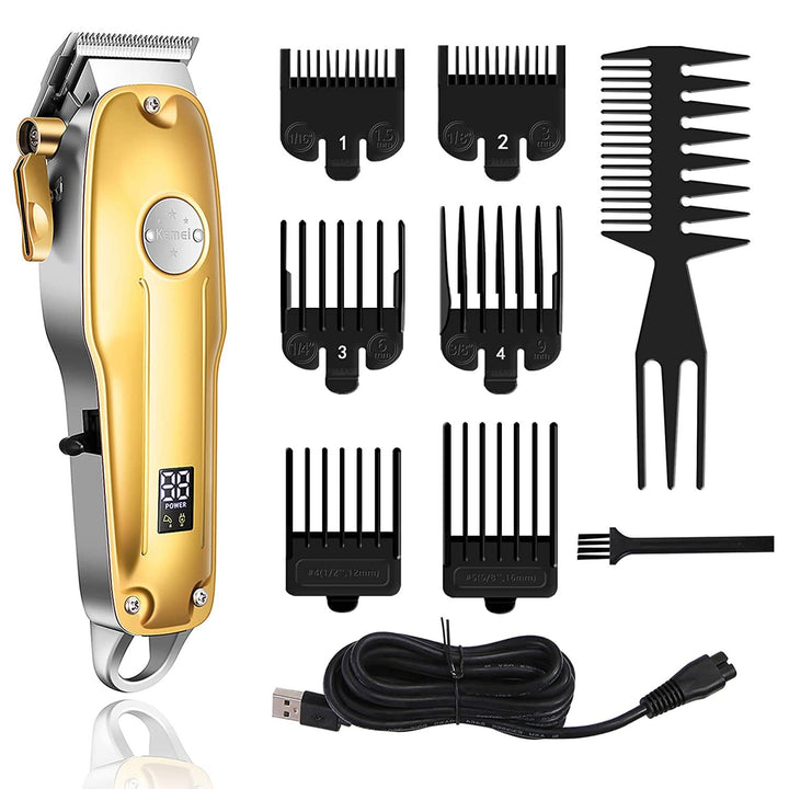 Men's precision 3-in-1 hair trimmer with attachments for beard & body grooming. Rechargeable cordless shaver.