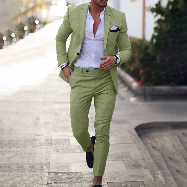 Sharp men's two-piece suit set. Professional business casual attire for modern menswear style.