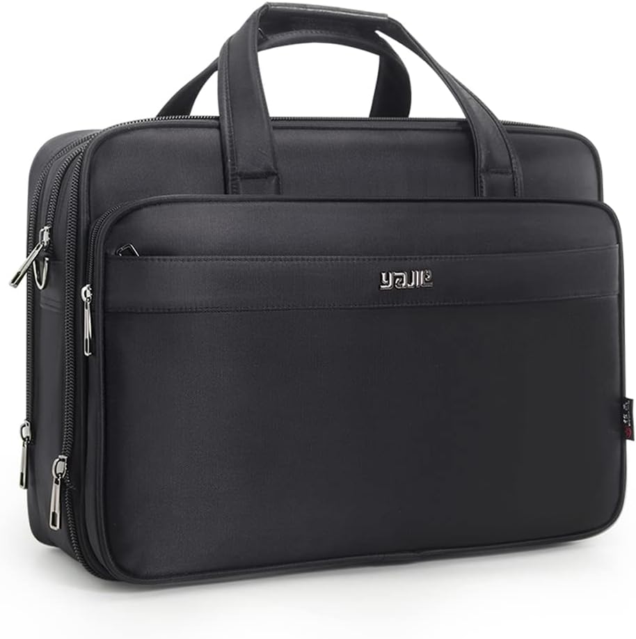 Men's professional canvas laptop briefcase & business tote bag for work, travel & daily commute.