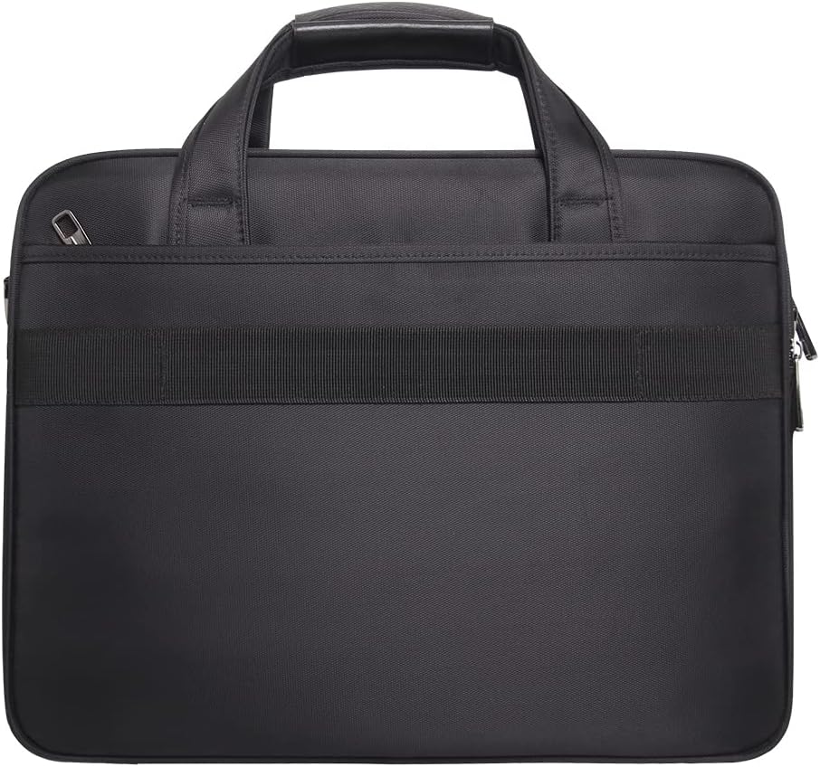 Organized men's laptop briefcase & business tote, ideal for professional work, travel & daily commute.