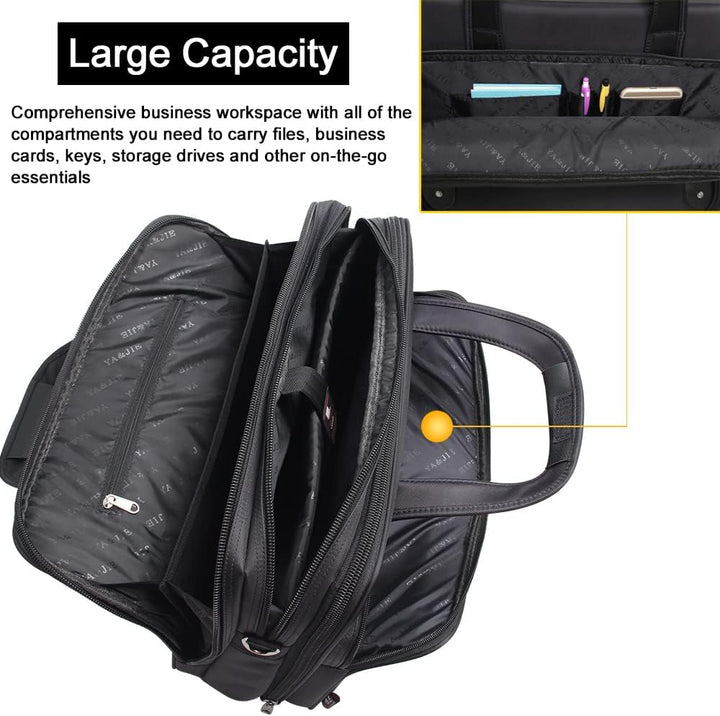 Essential men's canvas laptop & business tote bag for professional organization, work & travel.