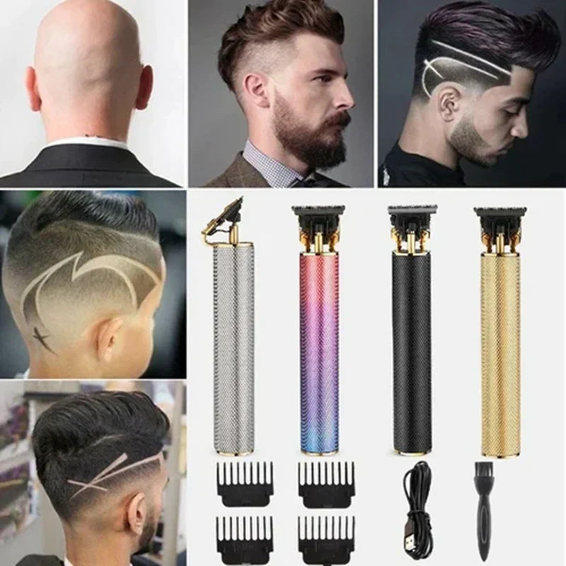 Men's professional precision hair clipper & beard trimmer. Cordless grooming tool for sharp styles.