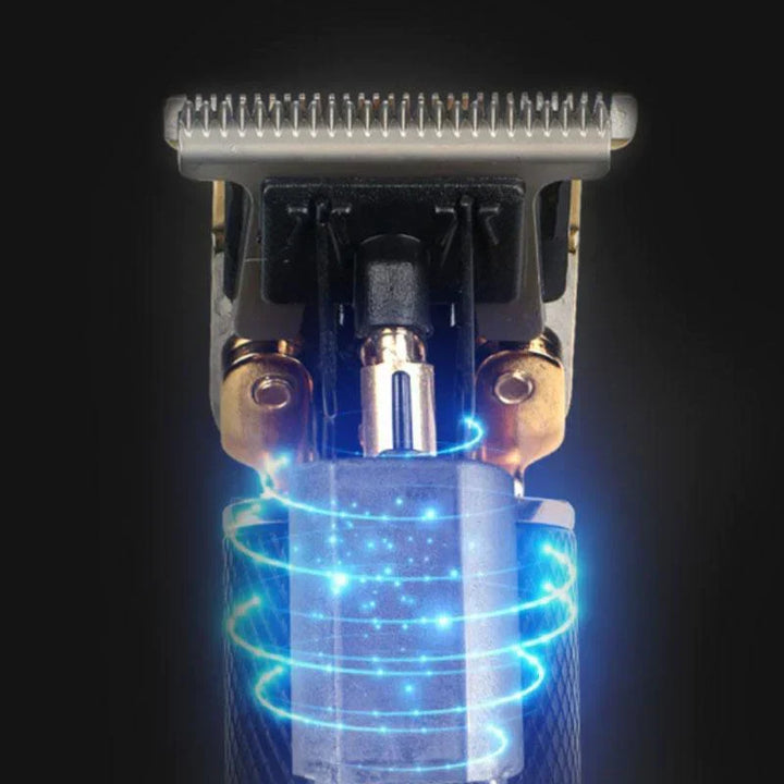 Cordless men's hair clipper and beard groomer, USB rechargeable for precise professional cuts.