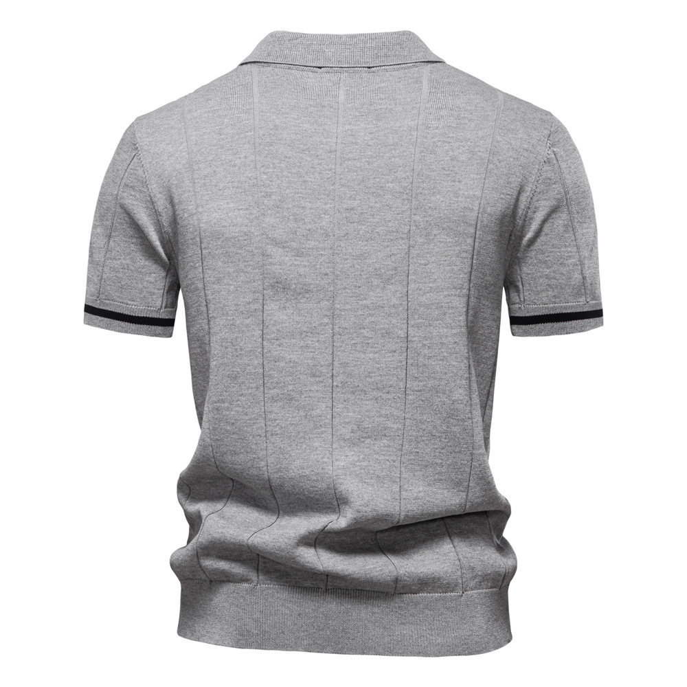 Versatile men's quarter-zip polo shirt, a casual yet smart top with a durable knit fabric.