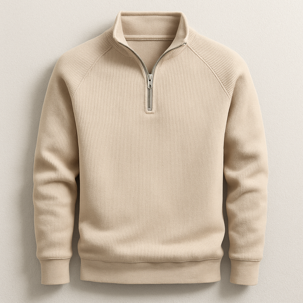 Men's quarter-zip pullover in a stylish tailored fit, ideal for smart casual layering and everyday comfort.