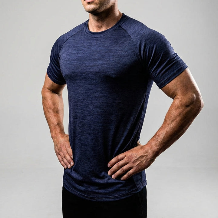 Performance men's T-shirt, quick-dry polyester for athletic training and activewear, Zachary