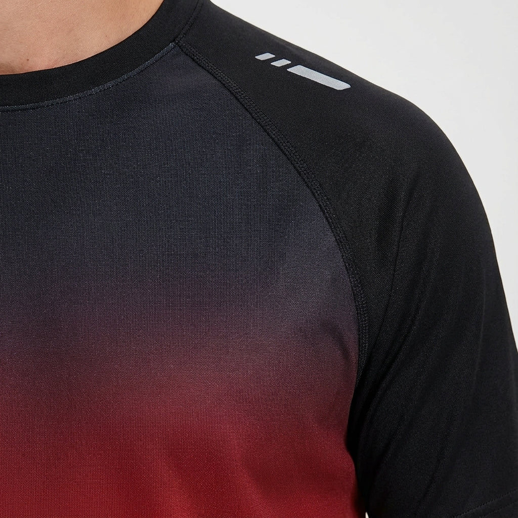 Athletic apparel for men featuring a quick-dry t-shirt and matching jogging shorts