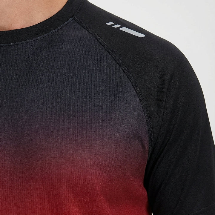 Athletic apparel for men featuring a quick-dry t-shirt and matching jogging shorts