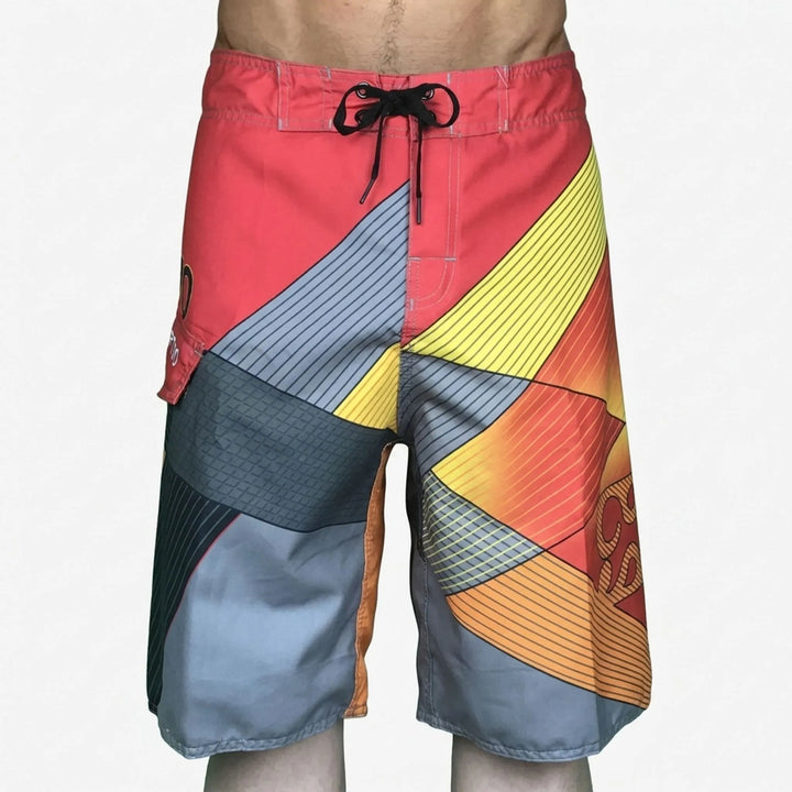 Men's printed quick-dry swim trunks, ultimate comfort & style. Great boardshorts for beach or pool.