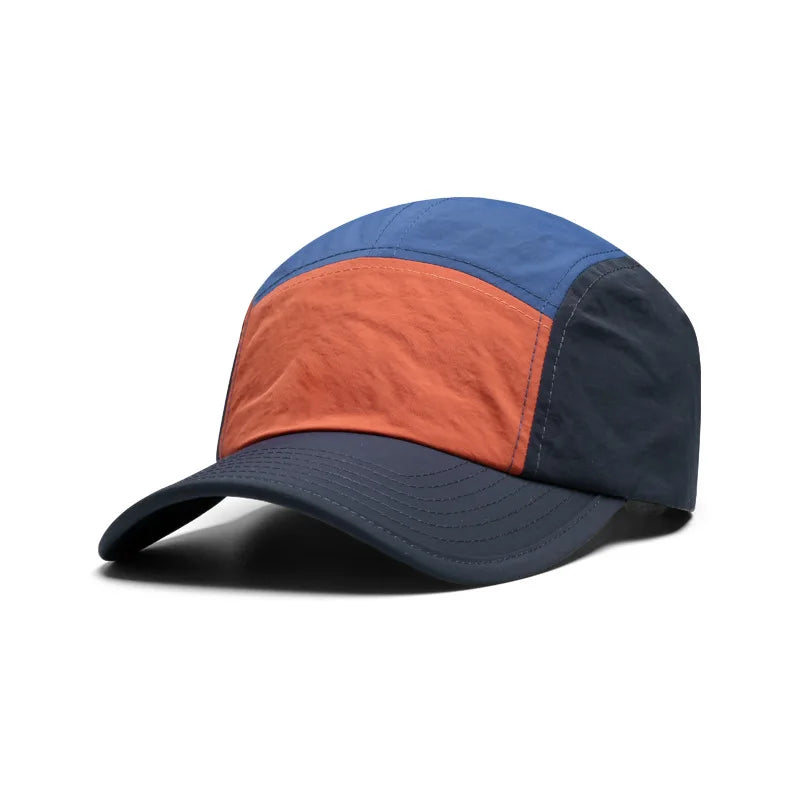 Men's quick-dry running cap with UV protection, lightweight & adjustable for outdoor sports.