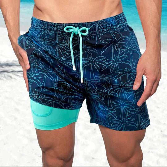 Stylish men's quick dry swimwear shorts, ideal for resort wear, beach days, and casual summer fashion.