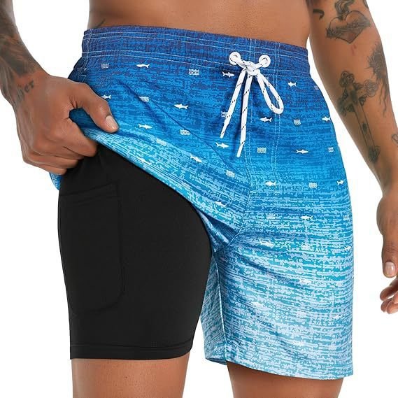 Durable men's quick dry swim trunks, essential summer shorts for active men's fashion and resort wear.