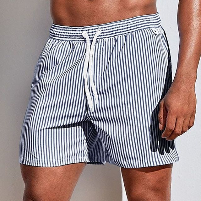 Men's drawstring swim shorts, quick-dry fabric, ready for beach, pool, or any summer water activity.