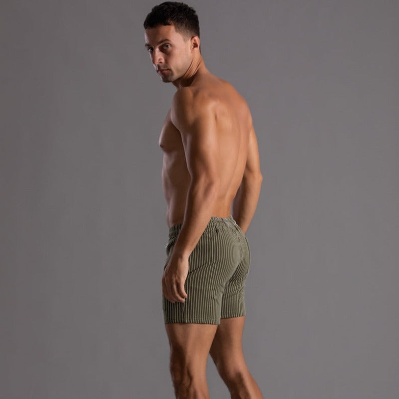 Summer fashion men's swim shorts, quick-drying and featuring built-in support.