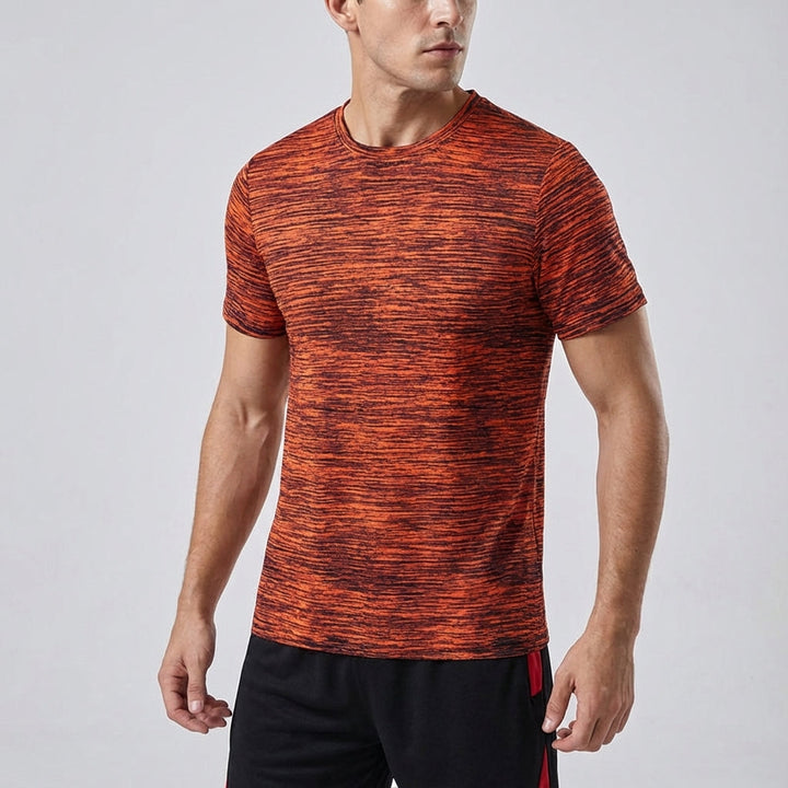 Brand tag showcasing 'Aaron' men's quick-drying athletic training outfit set