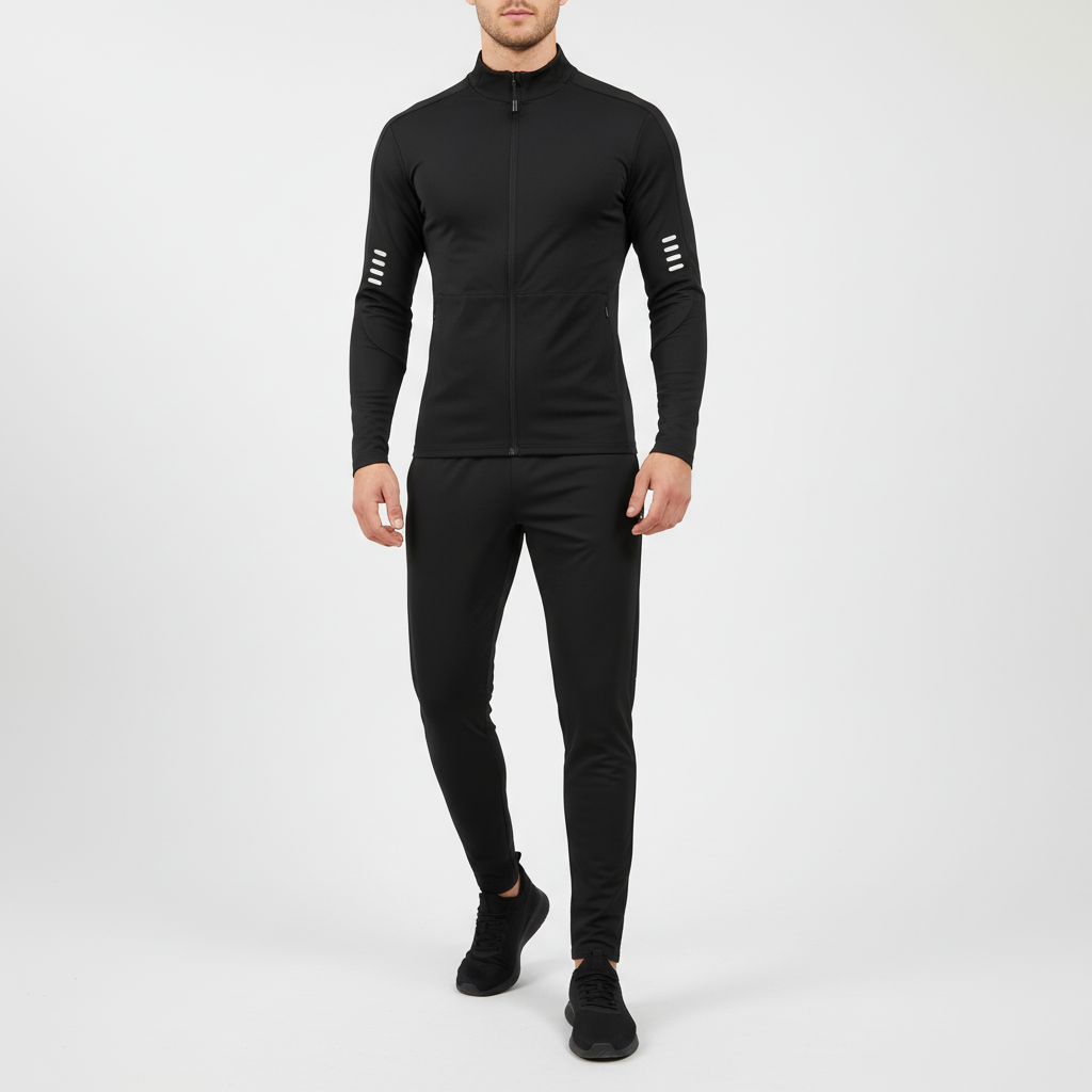 Breathable men's activewear set: quick-dry sport shirt & matching shorts for ultimate fitness comfort.