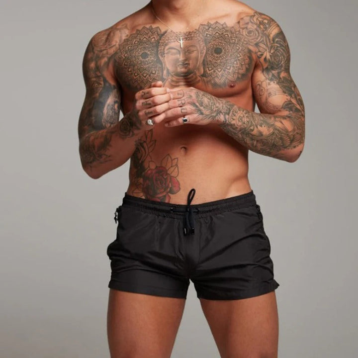 Men's quick-dry beach & pool swim shorts. Essential stretch swimwear for vacation & summer water sports.