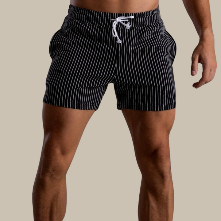 Stylish men's beach shorts, quick-drying ripstop fabric for comfortable summer pool activities.