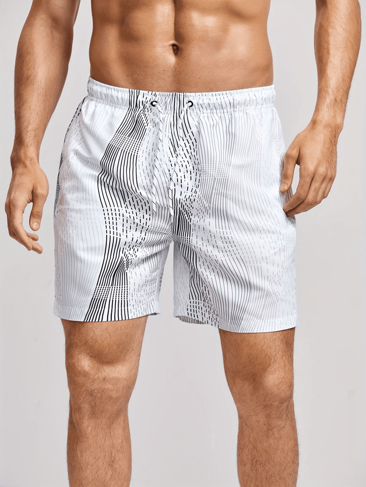 Quick-drying men's swim shorts for comfortable fit, perfect for pool attire & leisure.
