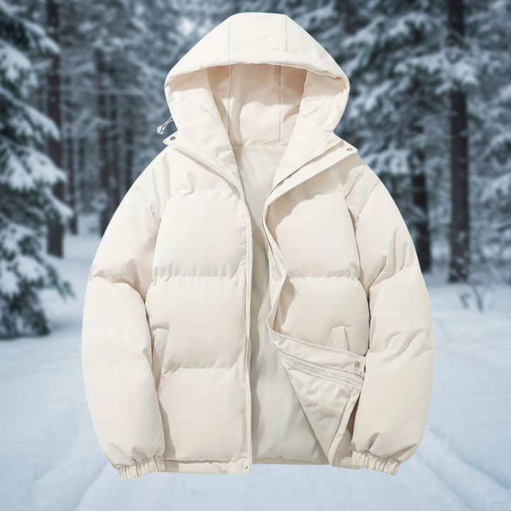 Men's quilted padded winter jacket, black, for cold weather