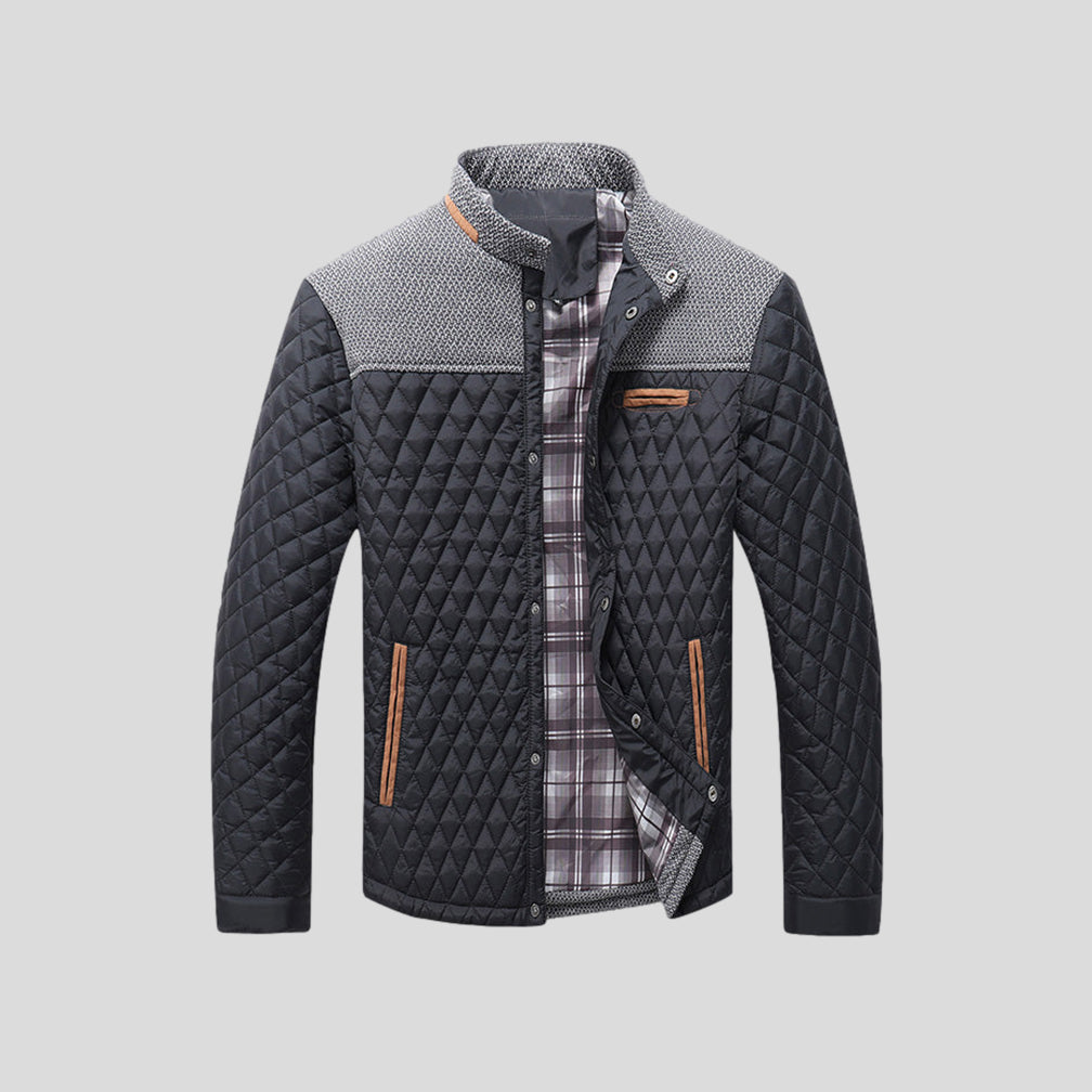 Men's quilted winter jacket for stylish warmth & comfort. Ideal for cold weather outerwear.