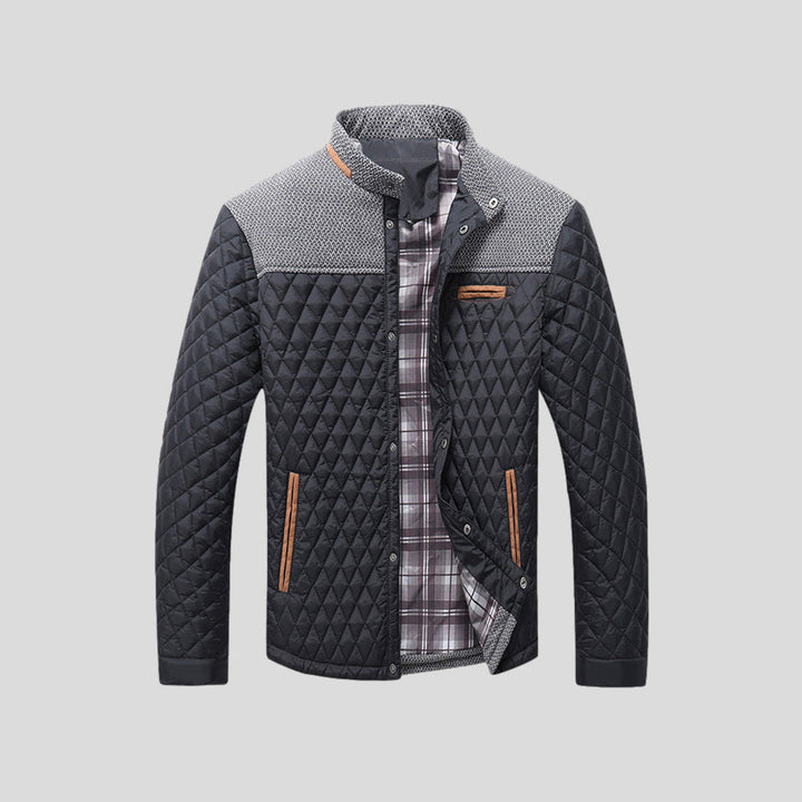 Men's quilted winter jacket for stylish warmth & comfort. Ideal for cold weather outerwear.