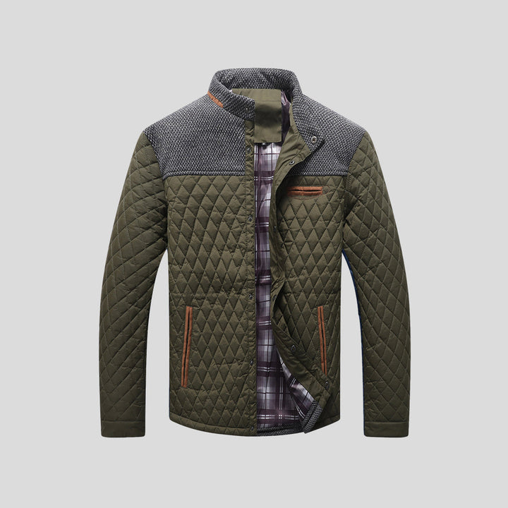 Stylish men's quilted winter jacket, perfect for casual everyday fashion & cold weather layering.