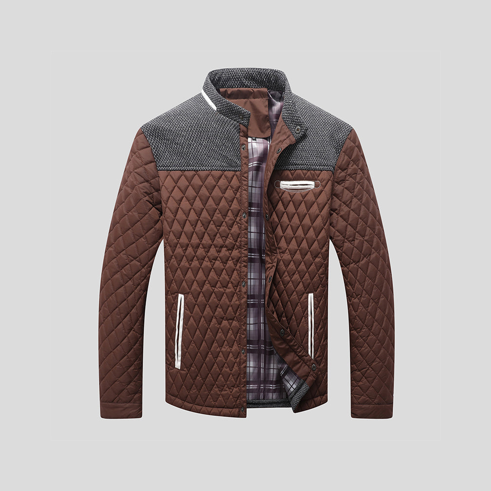Fashionable men's quilted jacket, a versatile and warm outerwear choice for winter style.