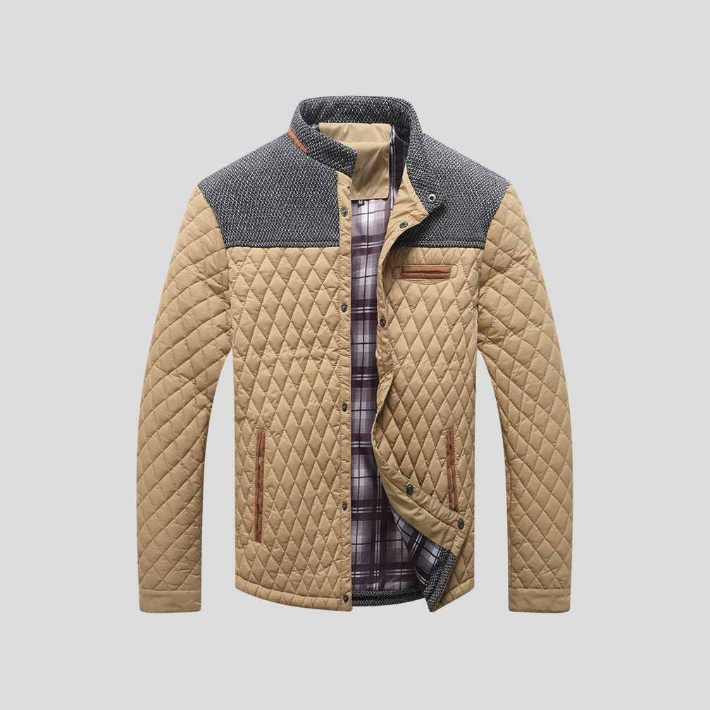 Men's quilted winter jacket, providing stylish warmth, comfort & protection for cold weather.
