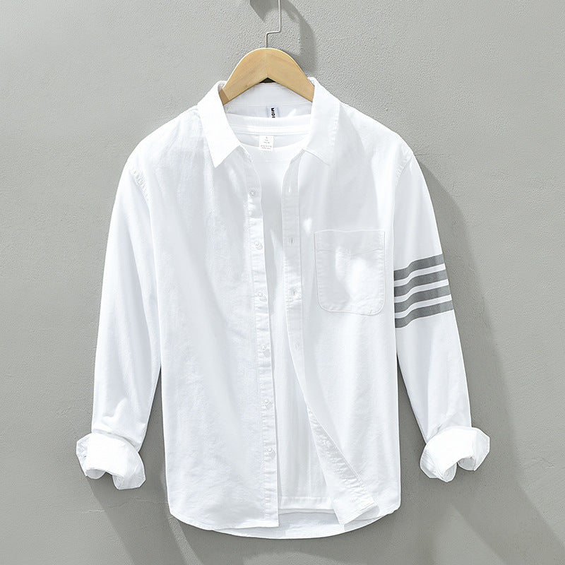 Men's Rada casual long-sleeve button-down shirt with a subtle stripe pattern, great for smart casual men's fashion.