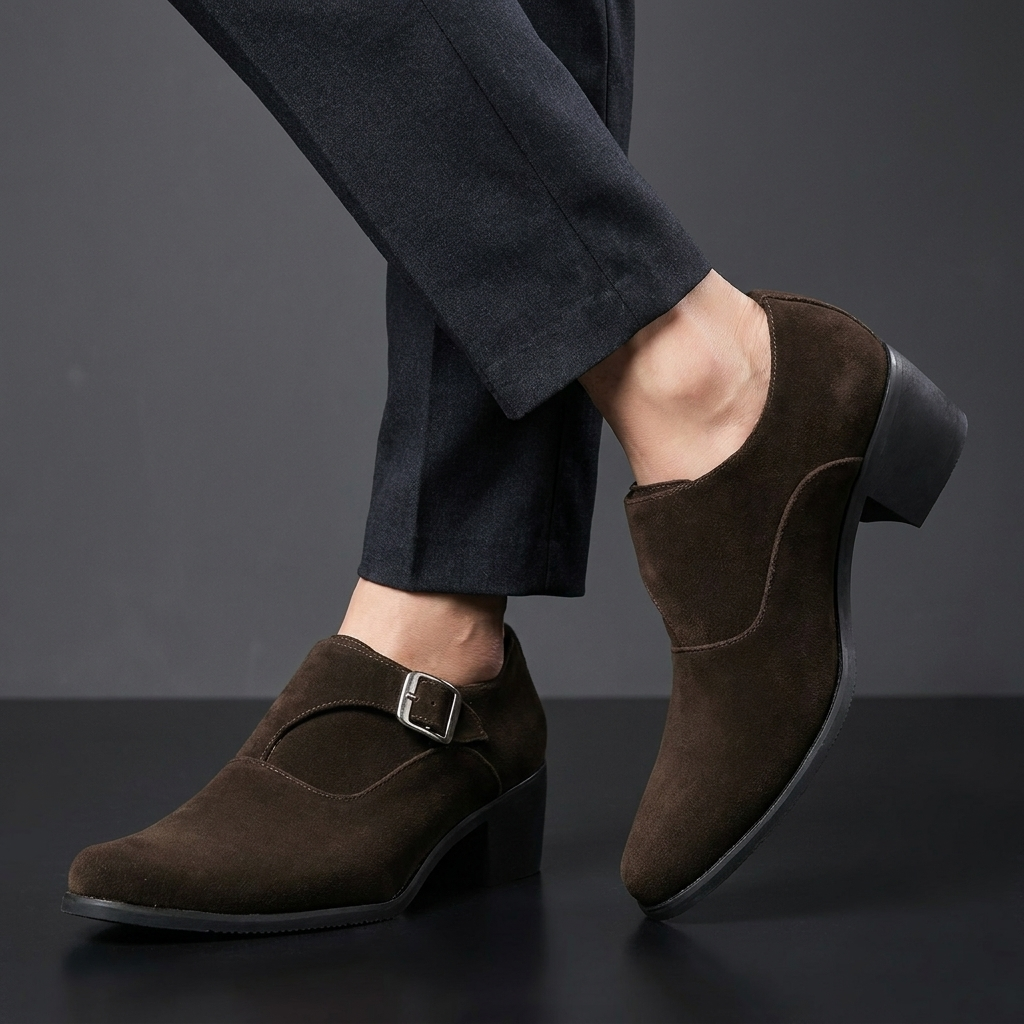 Men's Rafael black slip-on loafers, sleek formal or casual dress shoes for modern men's fashion.