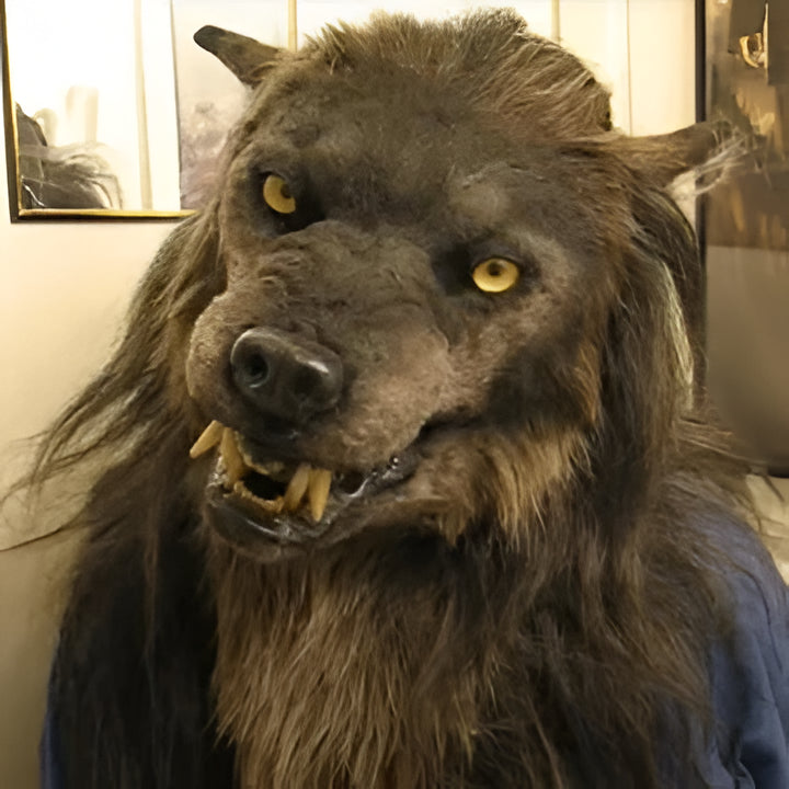 Men's realistic scary wolf mask, perfect for Halloween costumes, cosplay events, or a thrilling werewolf party look.