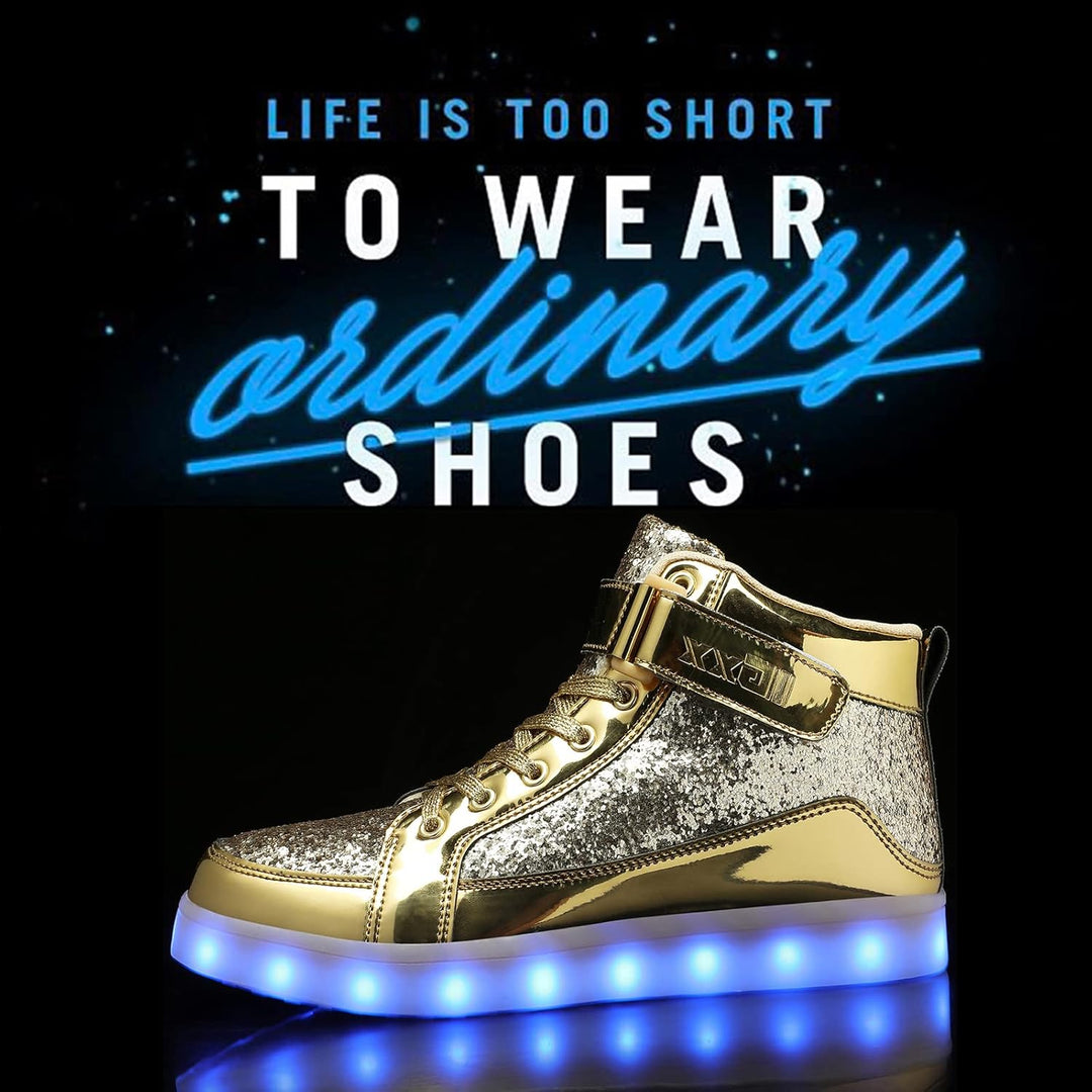 Men's versatile light-up sneakers, LED rechargeable, suitable for many occasions.