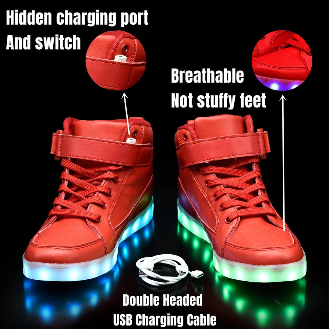 Stylish men's light-up LED sneakers, ideal for casual and party outfits.