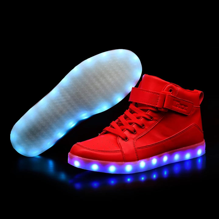 Glowing men's LED sneakers, a trendy choice for any party or festival.