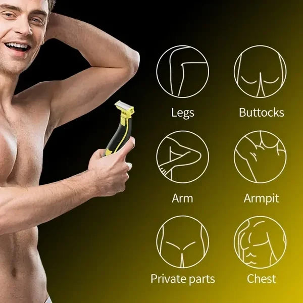 Cordless electric beard trimmer & body groomer for men, rechargeable, ideal for wet or dry personal care.