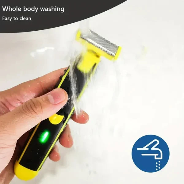 Rechargeable men's wet/dry electric shaver & trimmer, travel-friendly with USB charging for effortless grooming.