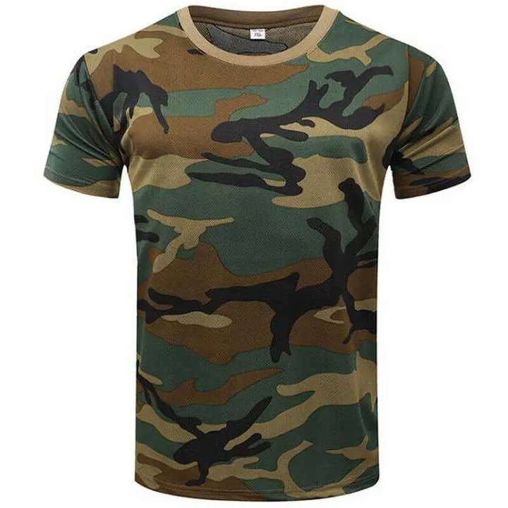 Men's Recon Camo T-Shirt for tactical wear, featuring military-style camouflage pattern.