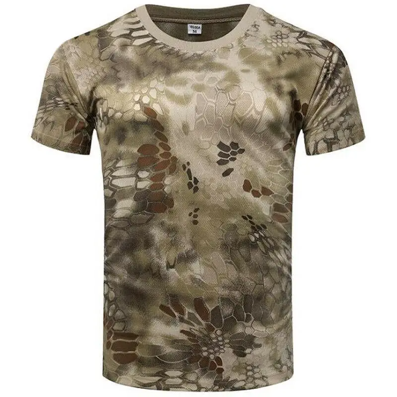 Moisture-wicking men's recon camo t-shirt, a durable performance wear top for active men.
