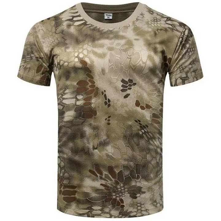 Moisture-wicking men's recon camo t-shirt, a durable performance wear top for active men.