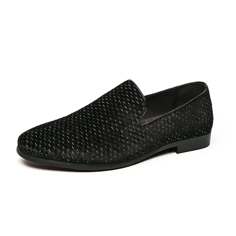Stylish men's leather-look slip-on loafers, offering elegant comfort for everyday wear.