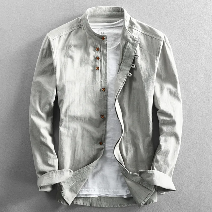 Stylish men's button-up shirt for everyday comfort, perfect for a layered look or casual wear.