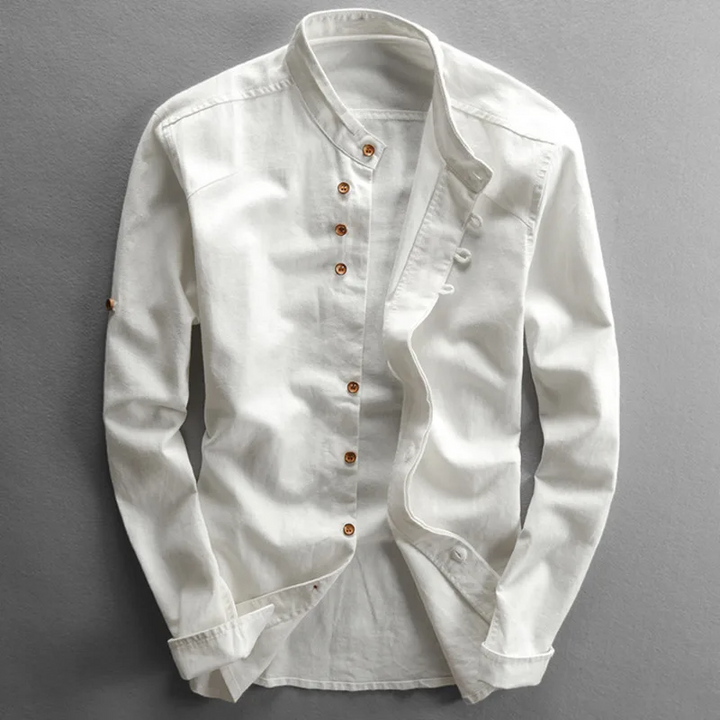 Modern men's apparel: a comfortable, long sleeve button-up shirt, great for casual style.
